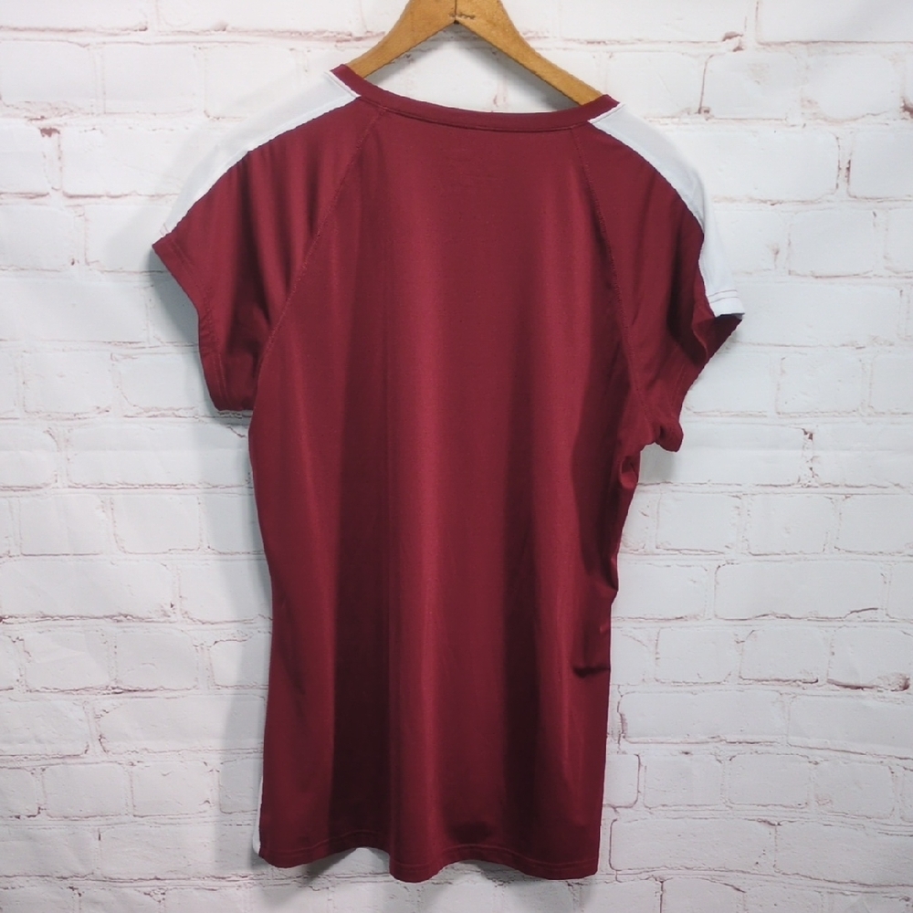 Under Armour Heatgear Burgundy and White Jersey Top Womens Size XL - Picture 4 of 8